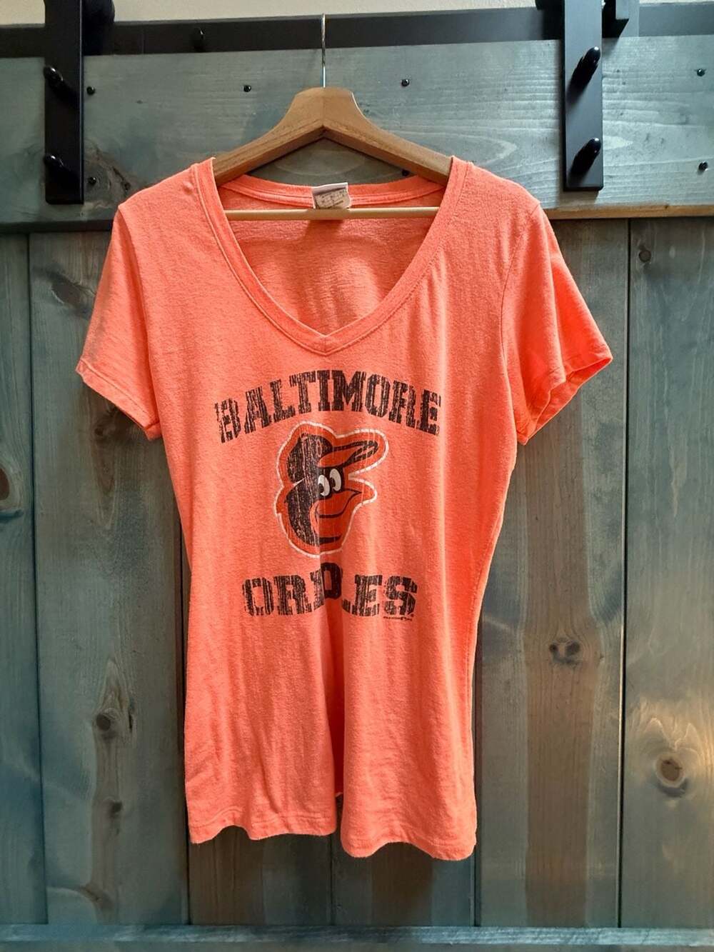 Campus Lifestyle Baltimore Orioles T-Shirt Size L Orange V-Neck MLB Top